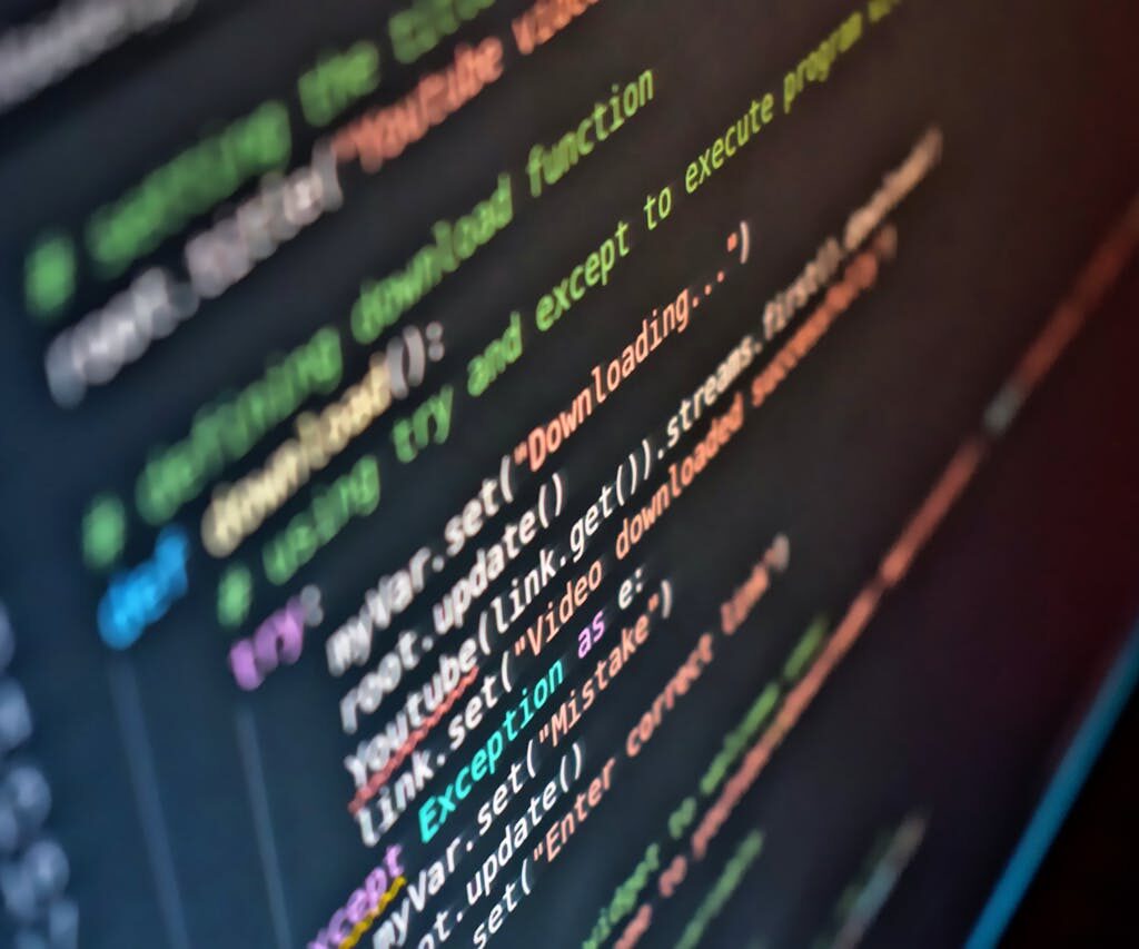 Vivid close-up of code on a computer screen showcasing programming details.